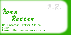 nora retter business card